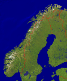 Norwegen Satellit + Grenzen 999x1200